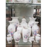 12 PIECES OF AYNSLEY LITTLE SWEETHEART INC VASES ETC