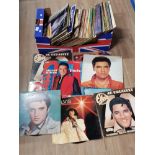 BOX OF LP RECORDS INCLUDING ELVIS GREATEST HITS AND ALMOST IN LOVE ALBUM ETC