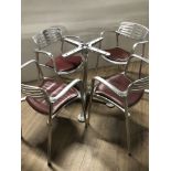 SET OF 4 DESIGNER CHAIRS NAMED TOLEDO MADE OF CAST ALUMINIUM DESIGNED BY JORGE PENSI 1986 TO 1988