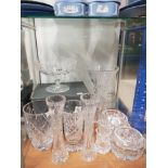 11 PIECES OF ASSORTED GLASS WARE INC WATERFORD CRYSTAL ETC