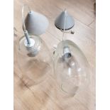 2 MODERN PENDANT LIGHT FITTINGS