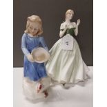 ROYAL WORCESTER LADY FIGURE KEEPSAKE TOGETHER WITH A ROYAL DOULTON REFLECTIONS COUNTRY GIRL FIGURE