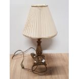 MODERN ORNATE TABLE LAMP AND CREAM SHADE