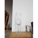 LARGE GLASS VASE IN THE STYLE OF A WINE GLASS