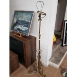 ANTIQUE BRASS TELESCOPIC STANDARD LAMP