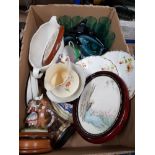 A BOX OF ASSORTED WARE INC POOLE DOLPHIN ROYAL GRAFTON WARE ETC