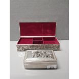 2 SILVER PLATED JEWELLERY BOXES