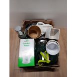 A BOX OF ASSORTED WARE INC KENWOOD CORDLESS KETTLE