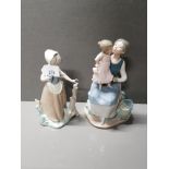 2 NAO BY LLADRO FIGURINES INC GIRL WITH BUTTERFLY AND BUNDLE OF LOVE