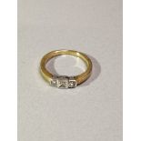 9CT GOLD 3 STONE DIAMOND RING