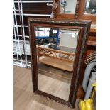 MAHOGANY FRAMED BEVELLED EDGED MIRROR