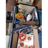 2 BOXES OF ASSORTED GOODS INC DALI STYLE CLOCK ETC