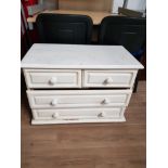 PAINTED PINE 2 OVER 2 DRAWER CHEST