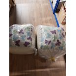 2 LARGE CUSHIONS WITH BUTTERFLY STITCHING