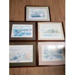 5 FRAMED SIGNED PRINTS OF CASTLES INC SIZERGH CASTLE BY ALAN ROWE