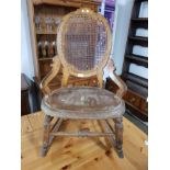 ANTIQUE CANE BACK ROCKING CHAIR