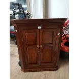 MAHOGANY WALL HANGING CORNER CABINET