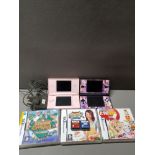 2 NINTENDO DS LITES TOGETHER WITH GAMES INC SUSHI ACADEMY ETC