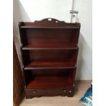 MAHOGANY SINGLE DRAWER BOOK SHELF