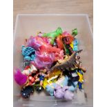 A BOX OF ASSORTED TOYS INC DINOSAURS ETC