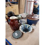 9 VARIOUS PIECES OF STUDIO POTTERY PIECES