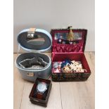 A BEN SHERMAN WATCH TOGETHER WITH 2 OTHERS CONTAINING COSTUME JEWELLERY
