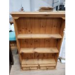 MODERN PINE 2 SHELF OVER 2 DRAWER BOOK CASE