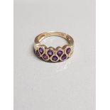 9CT GOLD AND AMETHYST RING SIZE N 3.4G