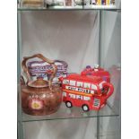 4 ASSORTED TEAPOTS INC DODGEMS BUS CITY TOURS ETC