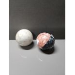 2 ITALIAN MARBLE BALLS