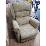 MODERN ELECTRIC RECLINING ARM CHAIR IN GREEN FABRIC