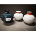 3 STUDIO POTS BY LOUIS MULCAHY DINGLE IRELAND