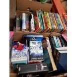 2 BOXES OF ASSORTED BOOKS ETC