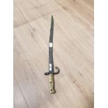 OLD BAYONET WITH BRASS HANDLE