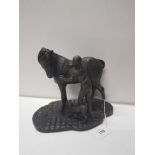 HEREDITIES BRONZED GIRL AND PONY FIGURINE BY A PARSONS