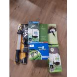 5 ITEMS INC WORK ZONE 60 LED CORDLESS WORKSHOP LAMP TOGETHER WITH OTHER ASSORTED LIGHTS ALL STILL