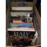 A BOX OF ASSORTED BOOKS INC ITALIAN COOKBOOK ETC