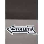 CAST METAL TOILETS SIGN