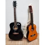 CLIFTON ACOUSTIC GUITAR AND PRINCE ACOUSTIC GUITAR WITH CARRY BAG NA