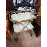 VINTAGE 2 TIER SERVING TROLLEY