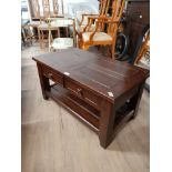 MODERN HARDWOOD 2 DRAWER COFFEE TABLE