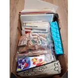 A BOX CONTAINING ASSORTED CRAFTING EQUIPMENT