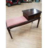 MAHOGANY TELEPHONE TABLE/SEAT