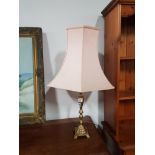 NICE BRASS TABLE LAMP AND SHADE