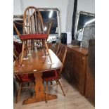 ERCOL GOLDEN DAWN DINING ROOM SUITE TABLE 6 CHAIRS AND SIDEBOARD