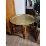 MOROCCAN BRASS TOP FOLDING TEA TABLE