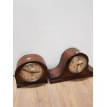 2 OAK MANTLE CLOCKS