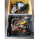 2 BOXES OF ASSORTED TOOLS INC ROLSON LIGHT ALLEN KEYS ETC