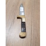 HAND MADE BOWIE KNIFE WITH WOOD BRASS AND BONE HANDLE NA