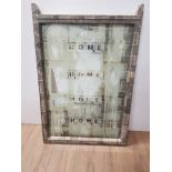 PIECE OF SALVAGED ARTWORK CONVERTED WINDOW DISPLAYING 4 SCRABBLE WORDS HOME SIGNED DUFFY 2016